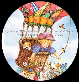 Spreading Joy (Round) cross stitch pattern by Lisi Martin/AB Pictura, Karlstad, Sweden