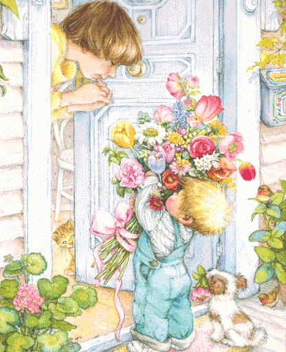 Mothers Day Surprise (Max Colors) cross stitch pattern by Lisi Martin/AB Pictura, Karlstad, Sweden