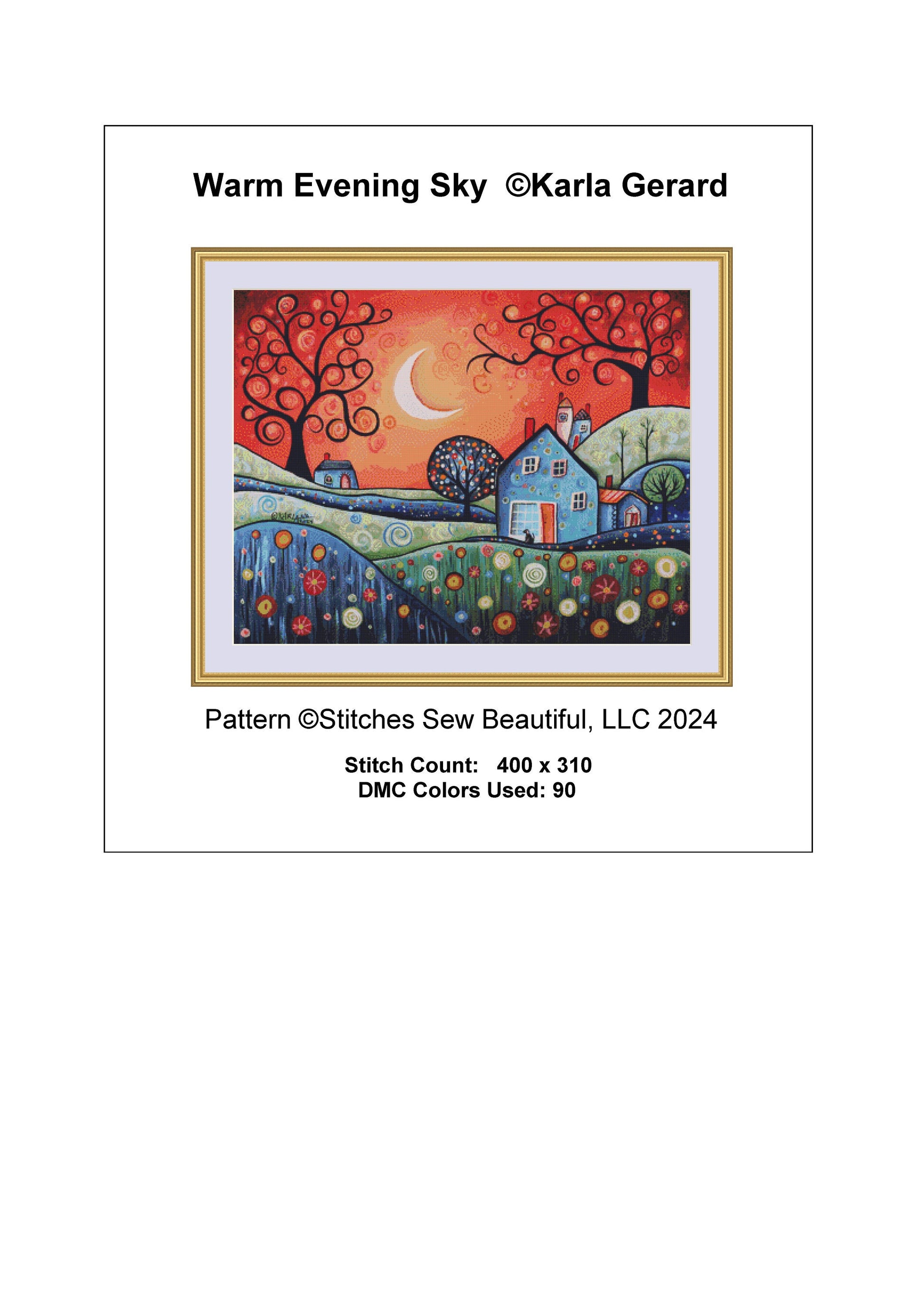 Warm Evening Sky cross stitch pattern by Karla Gerard
