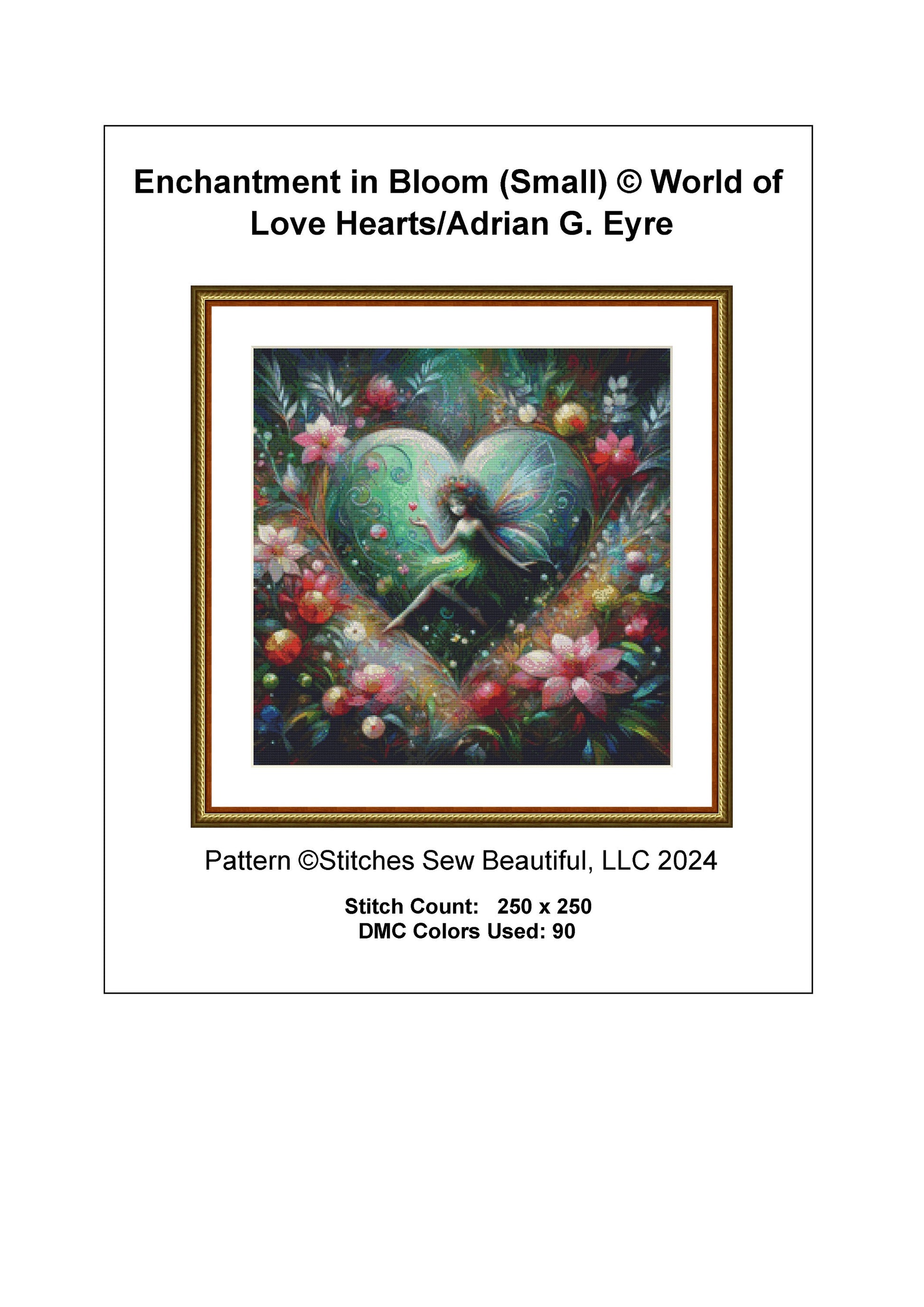 Enchantment in Bloom (Small) cross stitch pattern by World of Love Hearts/Adrian G. Eyre