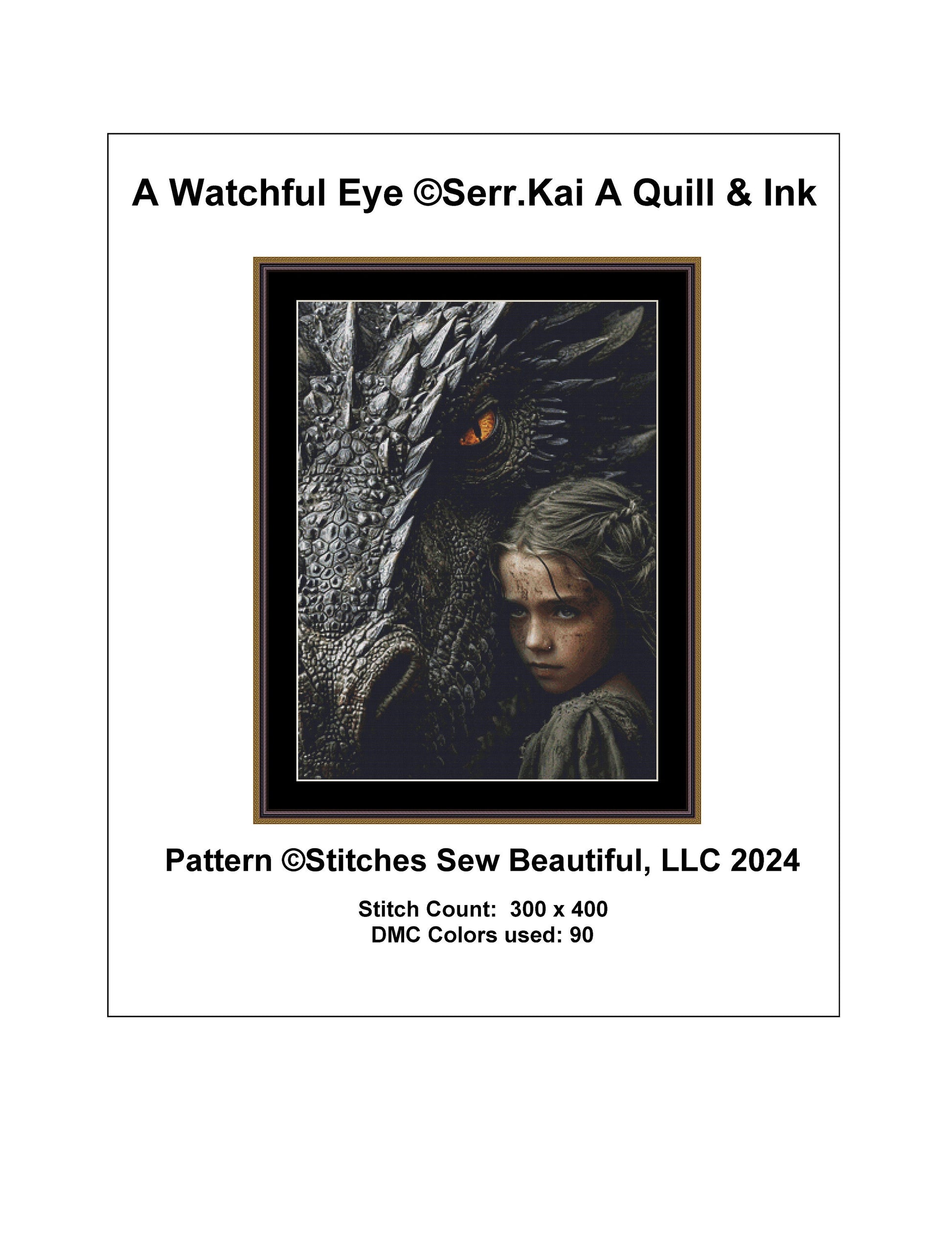 A Watchful Eye cross stitch pattern by Serr.Kai A Quill & Ink