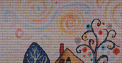 Pink Swirl Sky cross stitch pattern by Karla Gerard