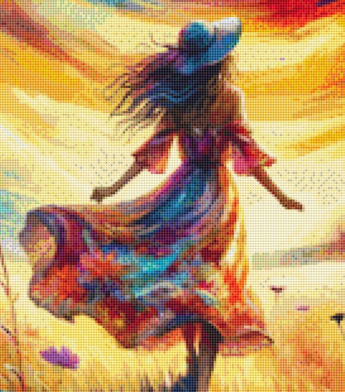 Bohemian Elegance Amongst Wildflowers (Max Colors) cross stitch pattern by World of Love Hearts/Adrian G. Eyre