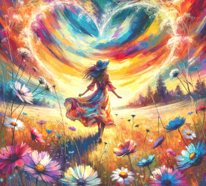 Bohemian Elegance Amongst Wildflowers (Max Colors) cross stitch pattern by World of Love Hearts/Adrian G. Eyre