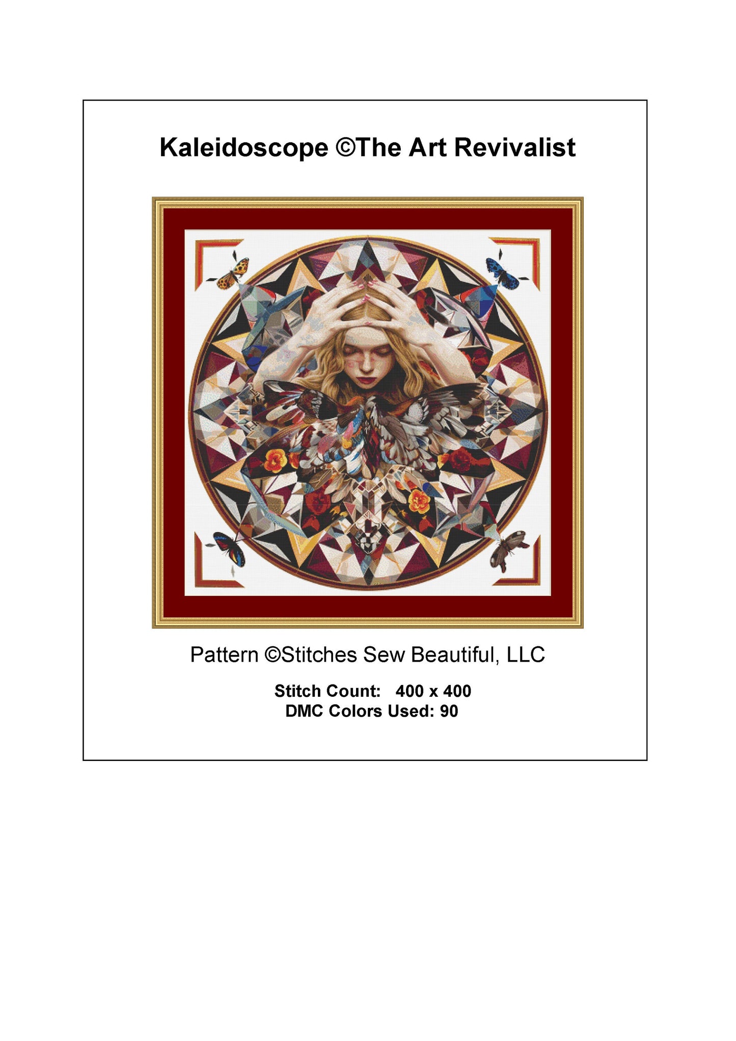 Kaleidoscope cross stitch pattern by The Art Revivalist