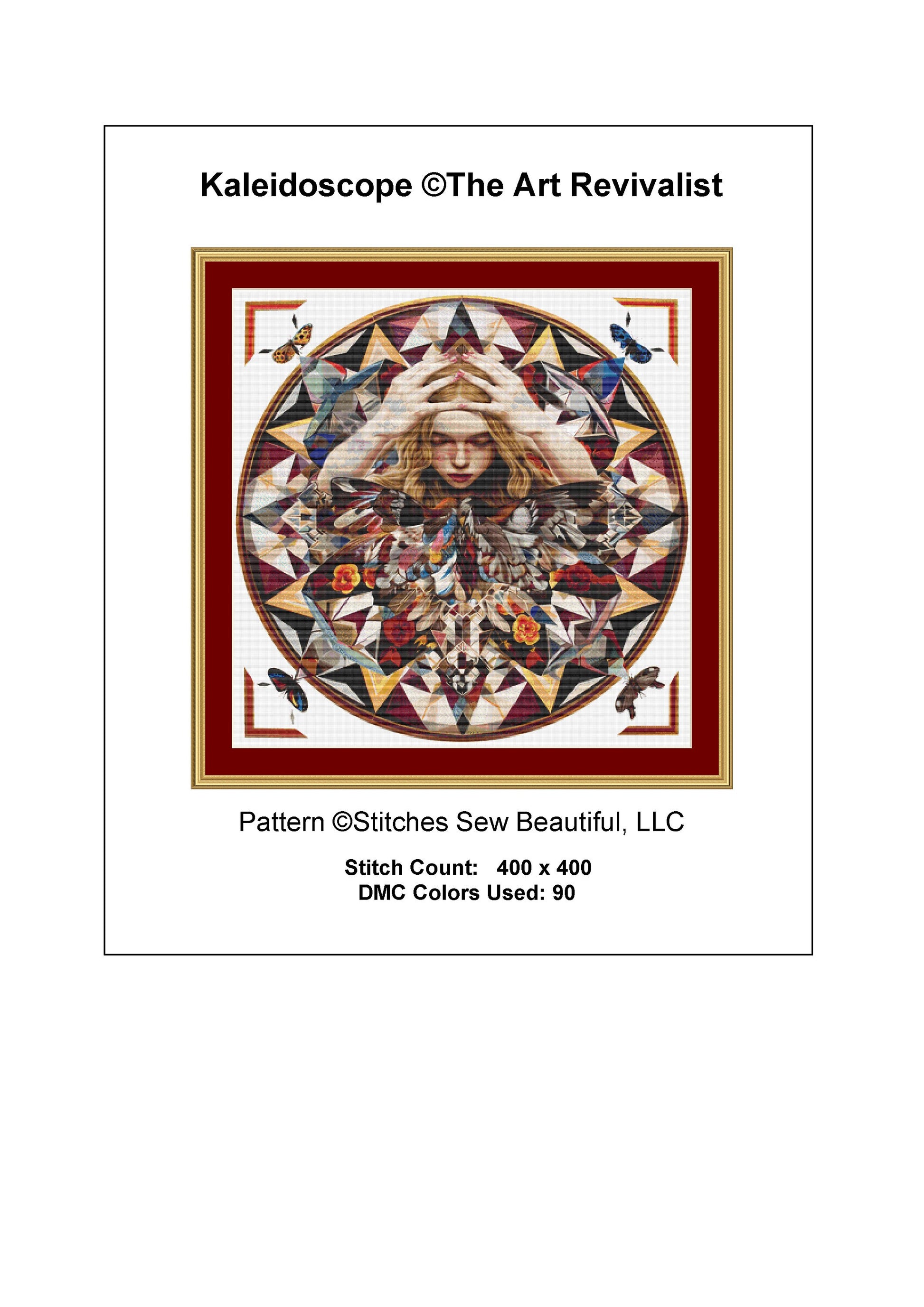 Kaleidoscope cross stitch pattern by The Art Revivalist