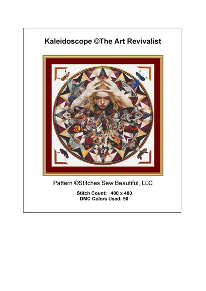 Kaleidoscope cross stitch pattern by The Art Revivalist