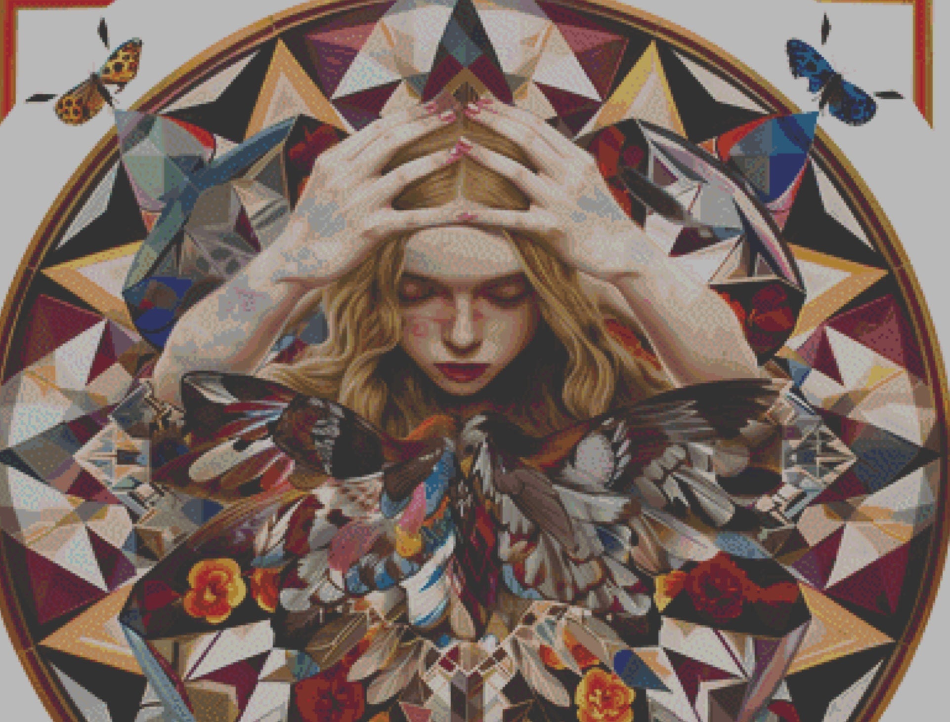 Kaleidoscope cross stitch pattern by The Art Revivalist