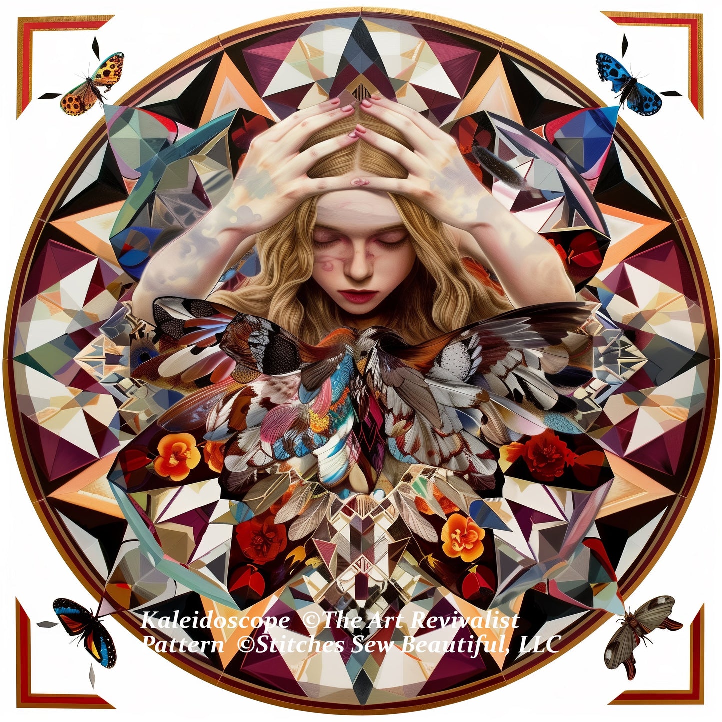 Kaleidoscope cross stitch pattern by The Art Revivalist