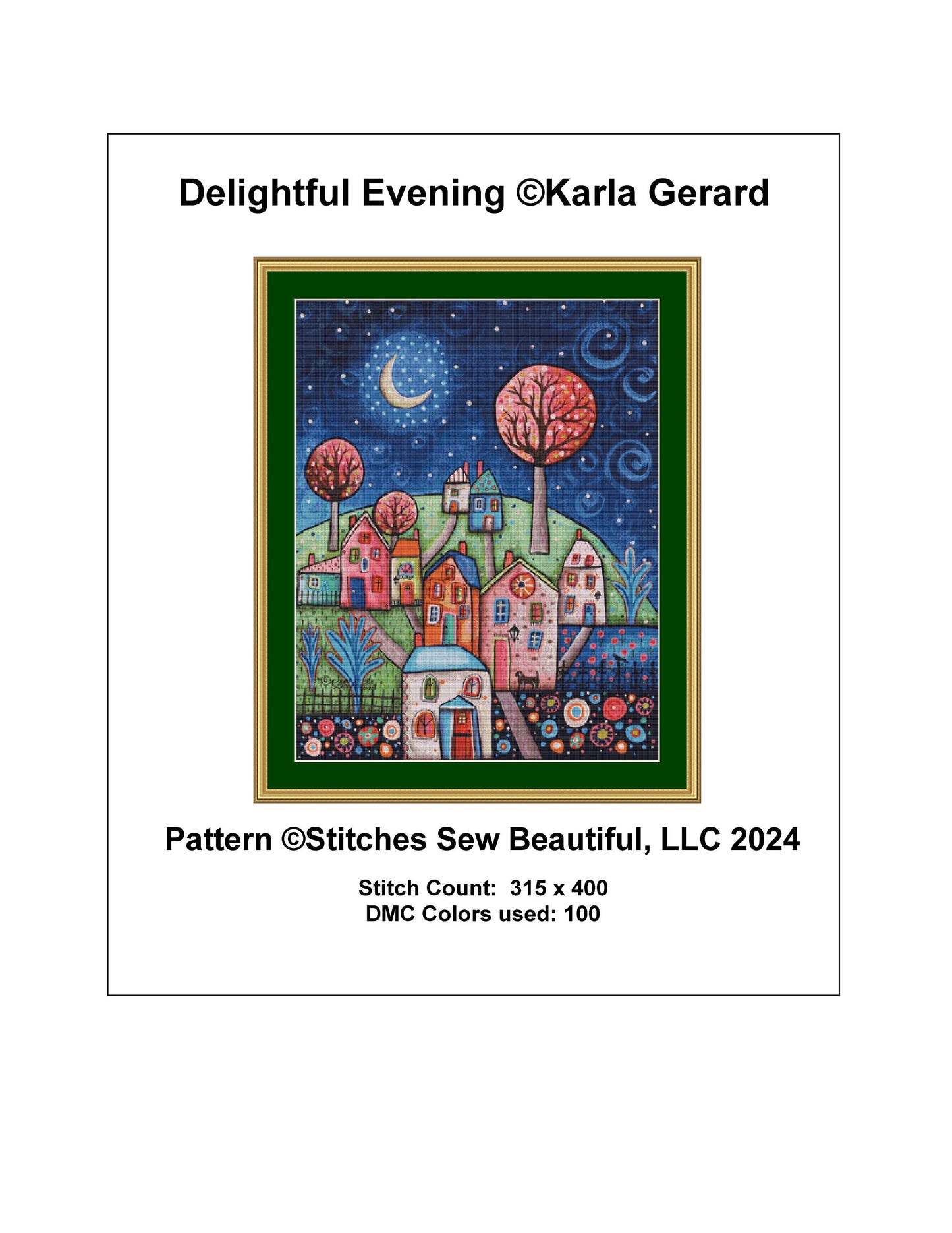 Delightful Evening counted cross stitch pattern by Karla Gerard
