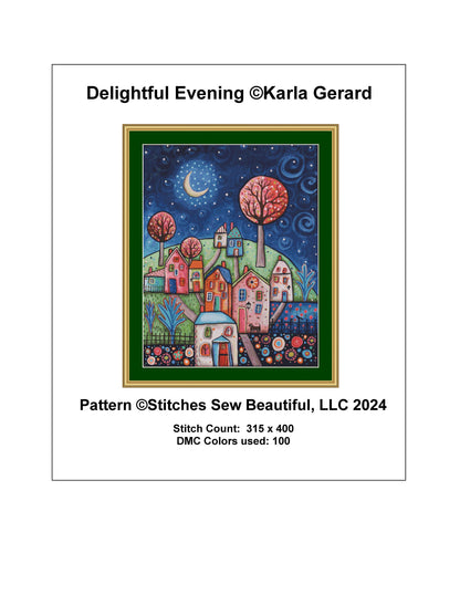 Delightful Evening counted cross stitch pattern by Karla Gerard