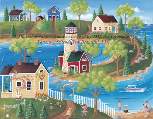 Horseshoe Cove cross stitch pattern by Kim Leo licensed by JMS Art Licensing