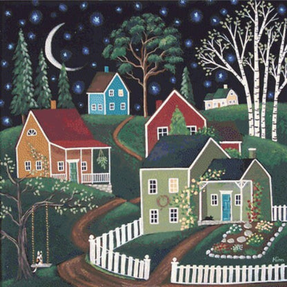 Blanket of Stars cross stitch pattern by Kim Leo licensed by JMS Art Licensing