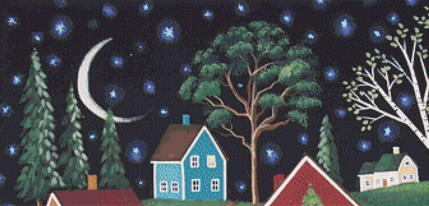 Blanket of Stars cross stitch pattern by Kim Leo licensed by JMS Art Licensing
