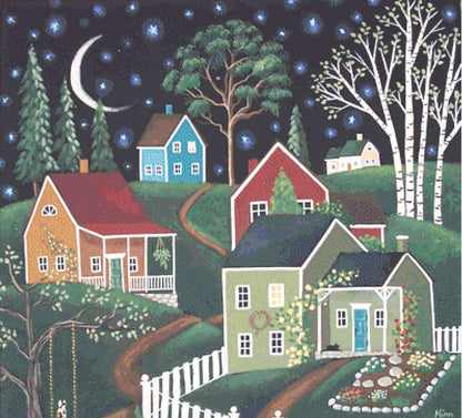 Blanket of Stars cross stitch pattern by Kim Leo licensed by JMS Art Licensing