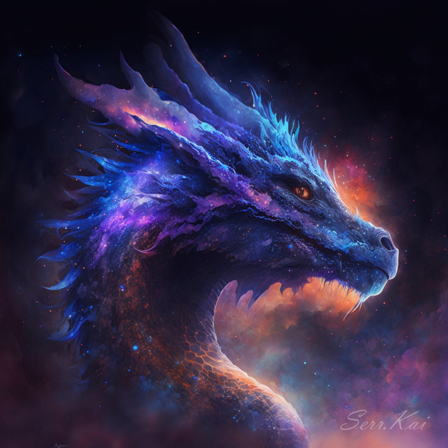 Galaxy Dragon cross stitch pattern by Serr.Kai A Quill & Ink