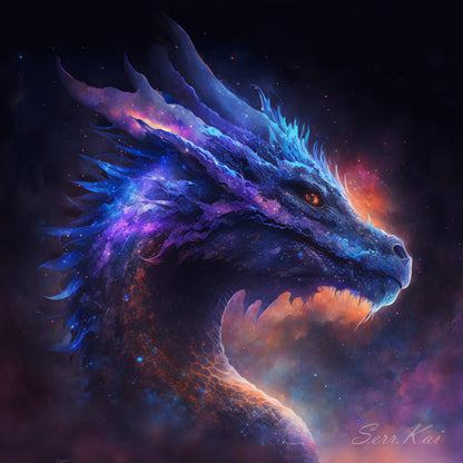 Galaxy Dragon cross stitch pattern by Serr.Kai A Quill & Ink