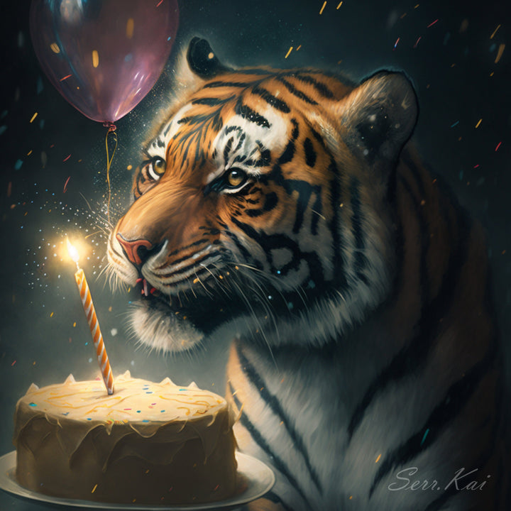 Birthday Tiger cross stitch pattern by Serr.Kai A Quill & Ink