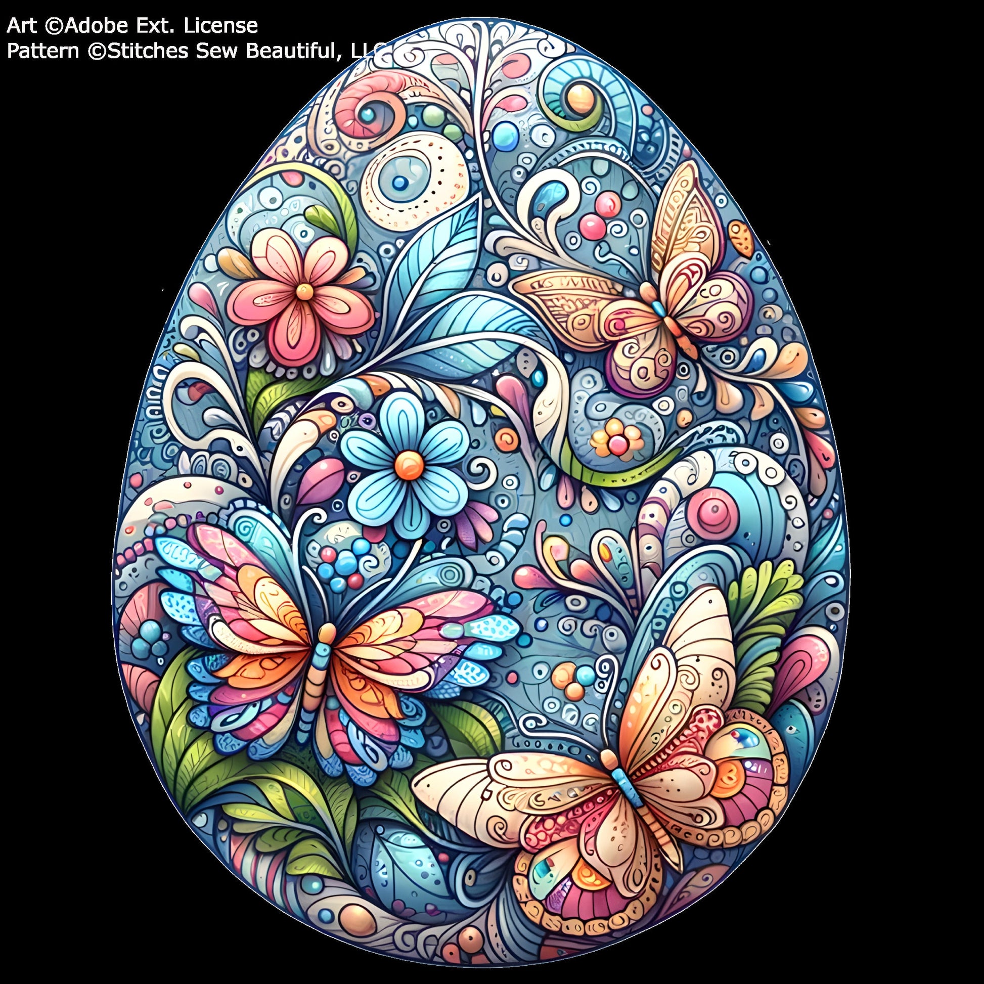 Easter Egg Mandala ©Adobe Ext. License cross stitch pattern by StitchesSewBeautiful, LLC.