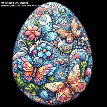 Easter Egg Mandala ©Adobe Ext. License cross stitch pattern by StitchesSewBeautiful, LLC.