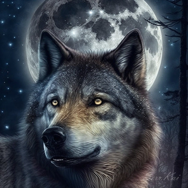January Wolf Moon cross stitch pattern by Serr.Kai A Quill & Ink
