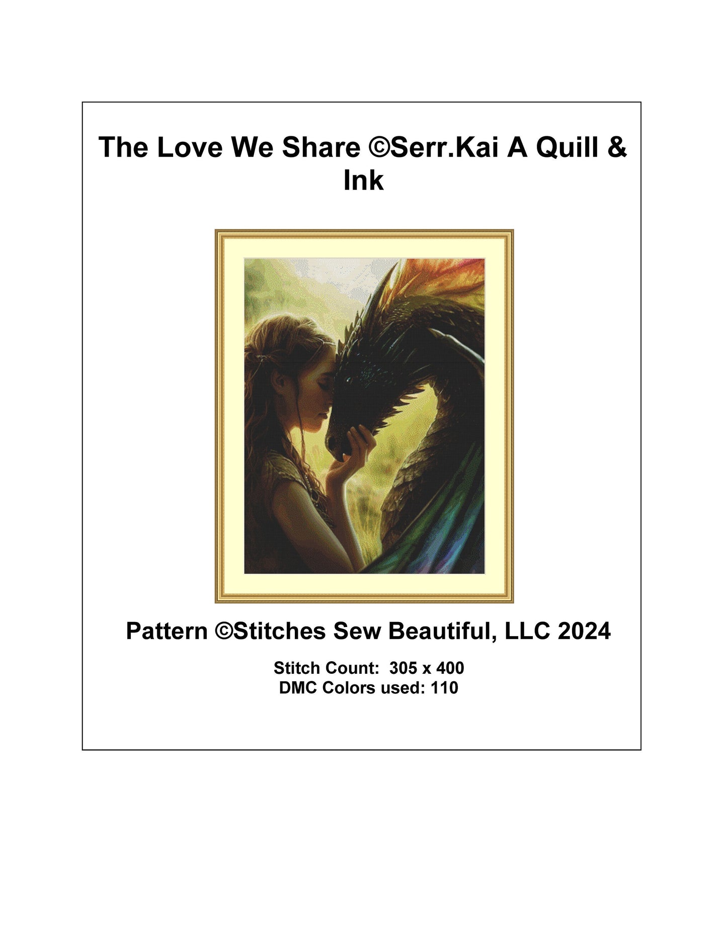 The Love We Share cross stitch pattern by Serr.Kai A Quill & Ink