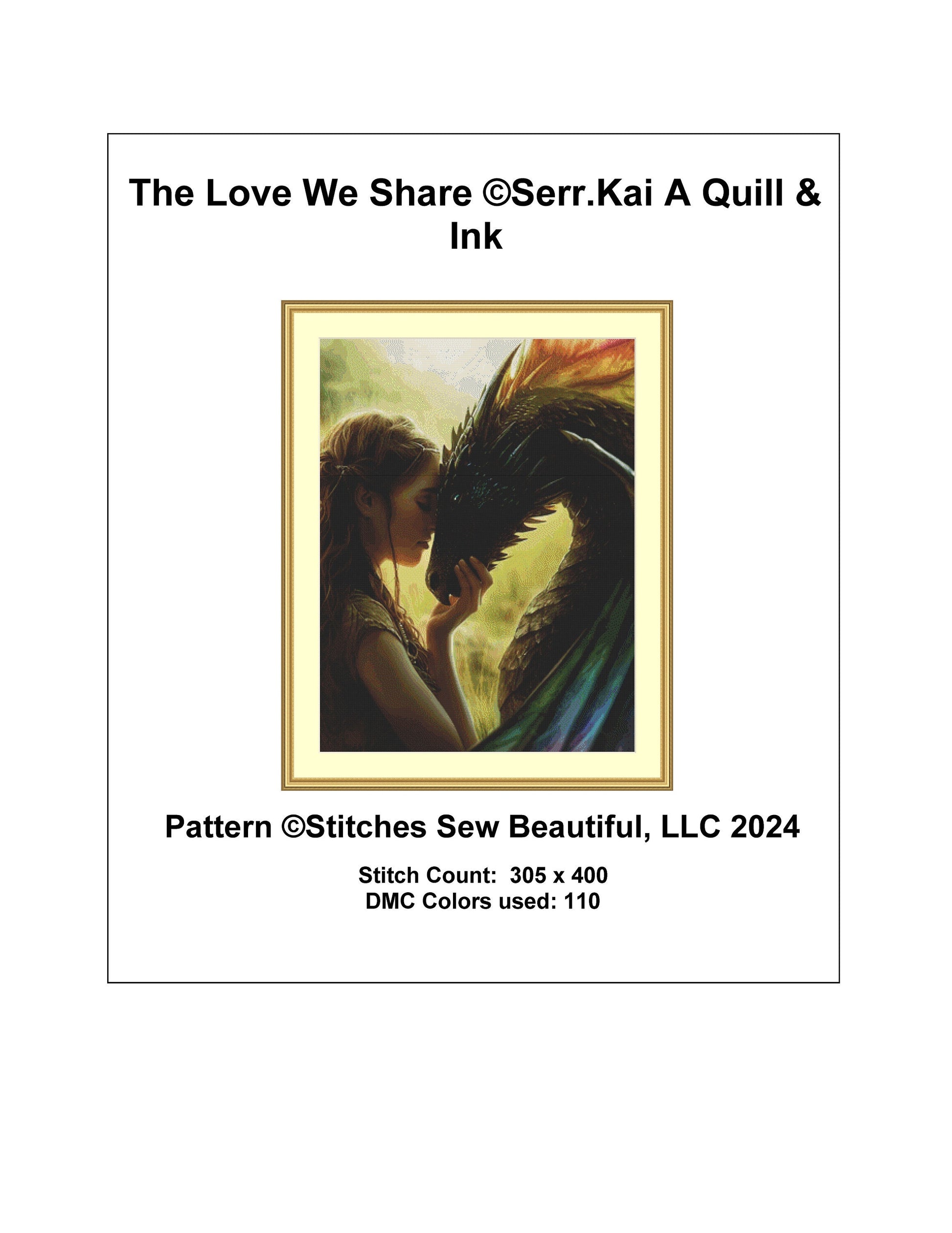 The Love We Share cross stitch pattern by Serr.Kai A Quill & Ink