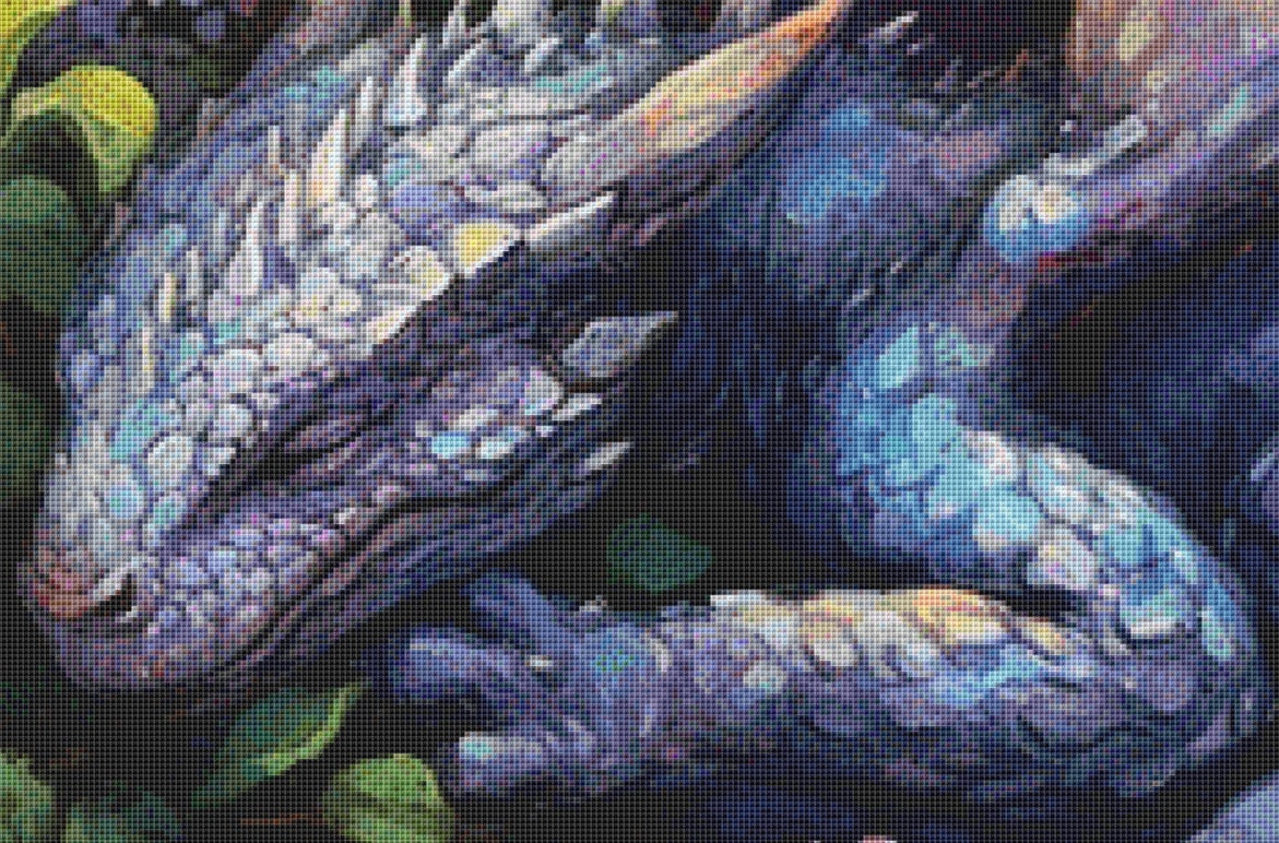 Lilac Dreams Dragon (Max Colors) cross stitch pattern by Serr.Kai A Quill & Ink