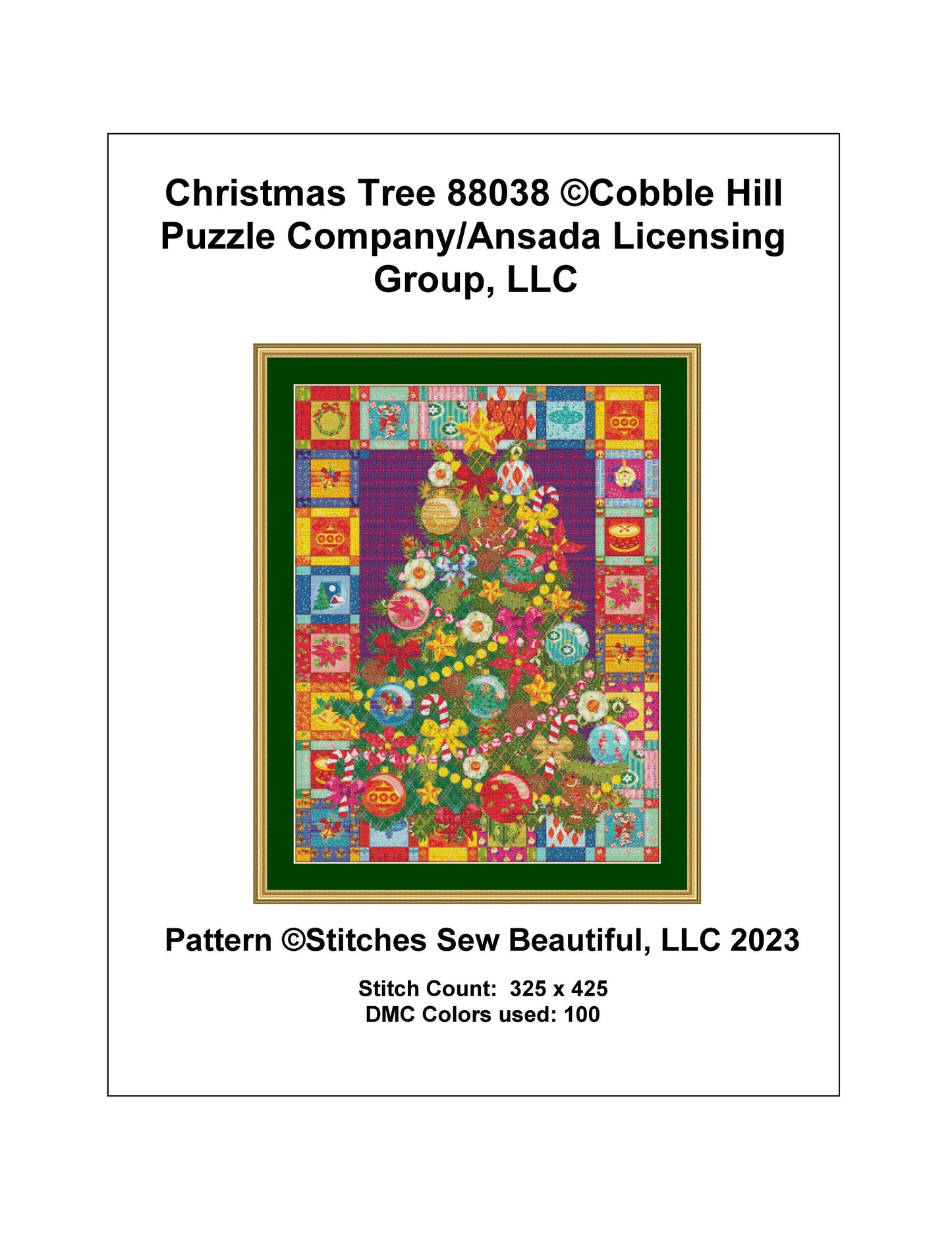 Christmas Tree 88038 cross stitch pattern by Cobble Hill Puzzle Company/Ansada Licensing Group, LLC