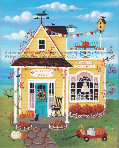 Butternut Bakery (Small) cross stitch pattern by Kim Leo licensed by JMS Art Licensing