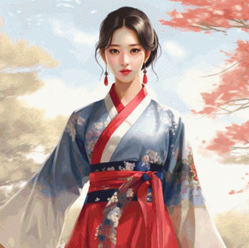 Korean Girl 3 (Max Colors) cross stitch pattern by PassyArt