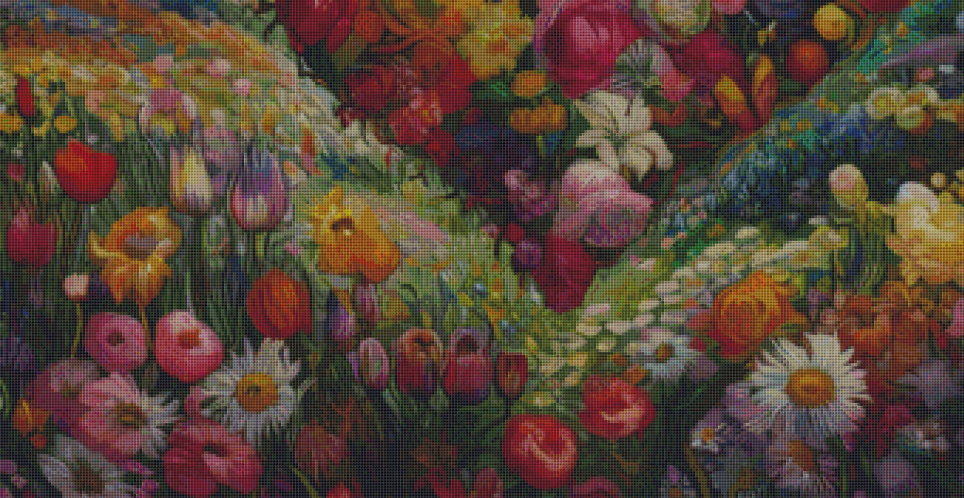 Vibrant Fusion- A Symphony of Van Gogh's Passion (Max Colors) cross stitch pattern by World of Love Hearts/Adrian G. Eyre
