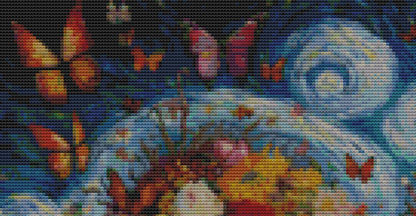 Vibrant Fusion- A Symphony of Van Gogh's Passion (Small) cross stitch pattern by World of Love Hearts/Adrian G. Eyre