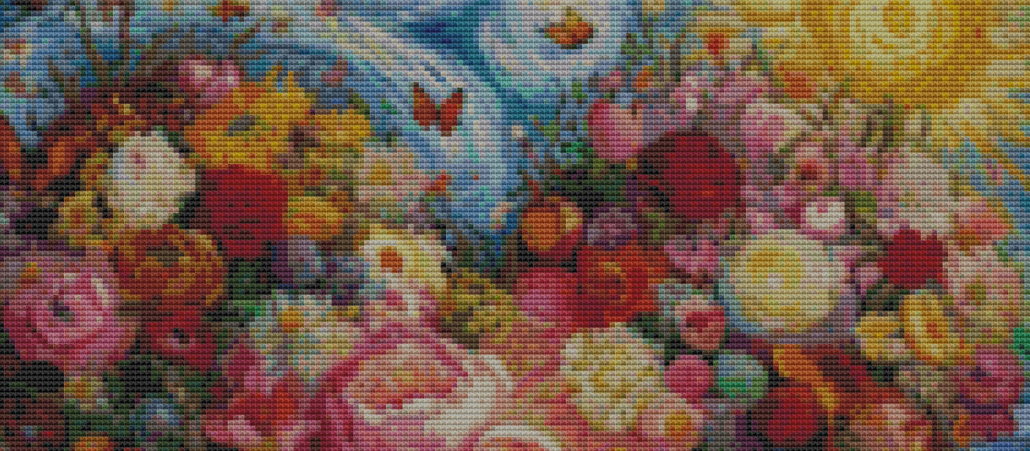 Vibrant Fusion- A Symphony of Van Gogh's Passion (Small) cross stitch pattern by World of Love Hearts/Adrian G. Eyre