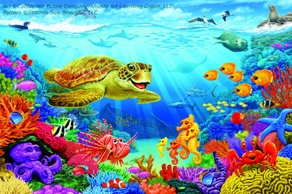 Ocean Reef 55109 cross stitch pattern by Cobble Hill Puzzle Company/Ansada Art Licensing Group, LLC.