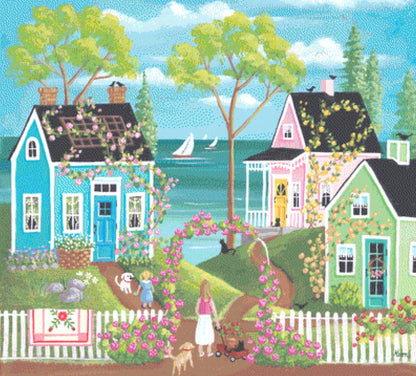 Everythings Coming up Roses (Max Colors) cross stitch pattern by Kim Leo licensed by JMS Art Licensing