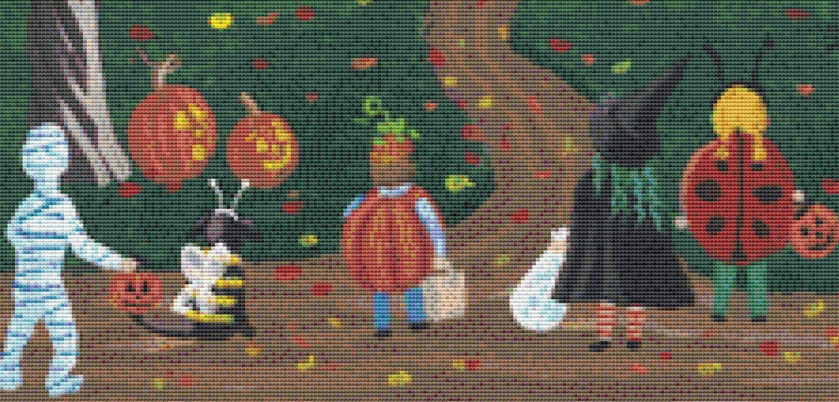 Who Goes First cross stitch pattern by Kim Leo licensed by JMS Art Licensing
