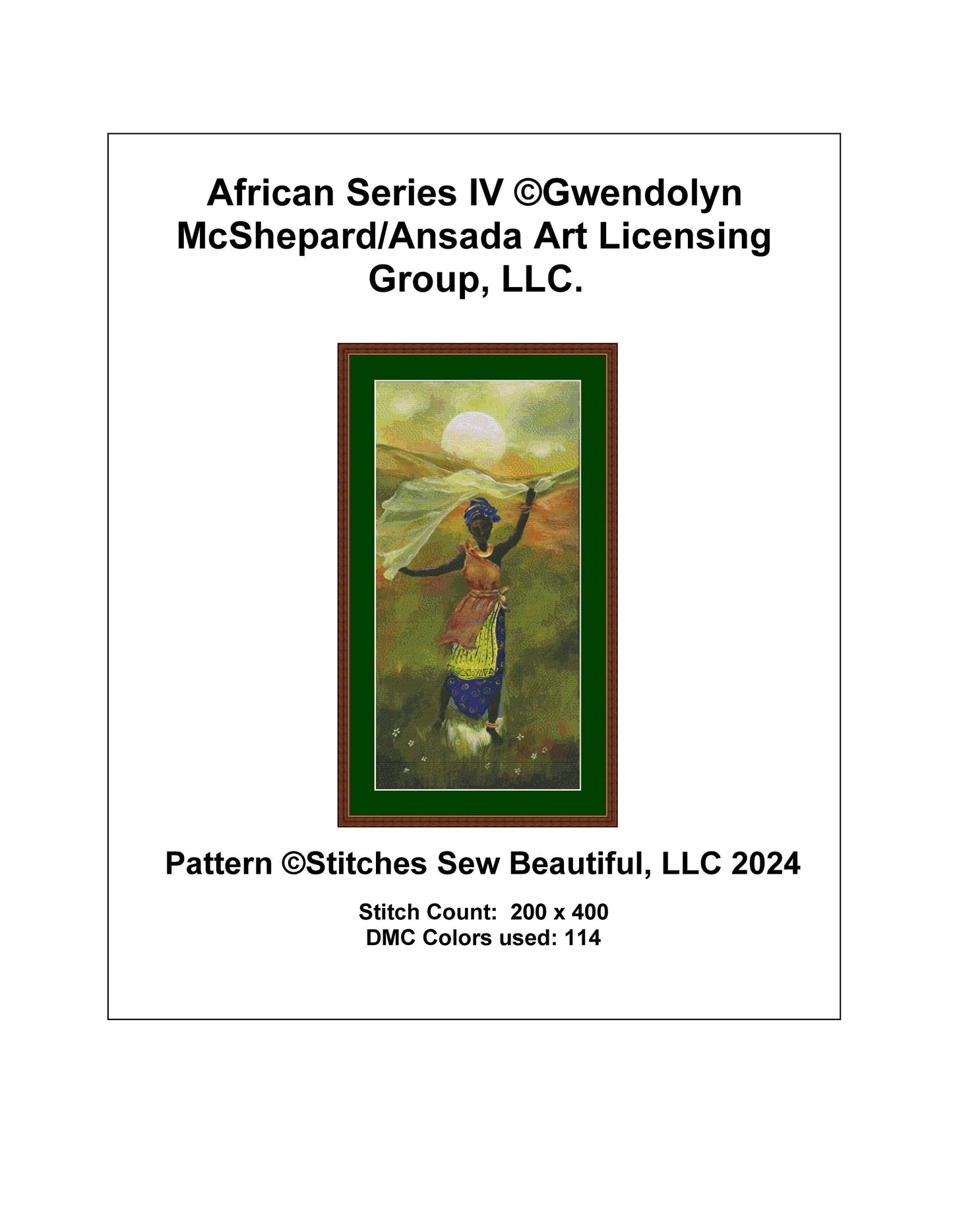 African Series IV cross stitch pattern by Gwendolyn McShepard/Ansada Art Licensing Group, LLC.