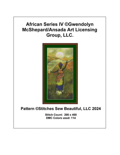 African Series IV cross stitch pattern by Gwendolyn McShepard/Ansada Art Licensing Group, LLC.