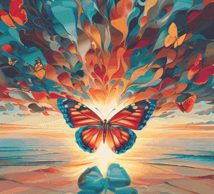 Butterfly Dreams-Surreal Symphony cross stitch pattern by The Art Revivalist