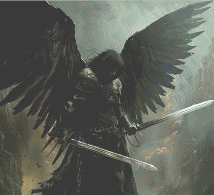 Dark Angel cross stitch pattern by The Art Revivalist