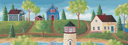 Horseshoe Cove (Max Colors) cross stitch pattern by Kim Leo licensed by JMS Art Licensing