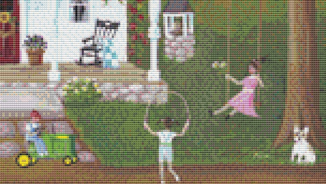 Summer at the Farm (Max Colors) cross stitch pattern by Kim Leo licensed by JMS Art Licensing