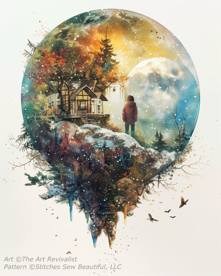 Glass Globe-Serenity (Max Colors) cross stitch pattern by The Art Revivalist