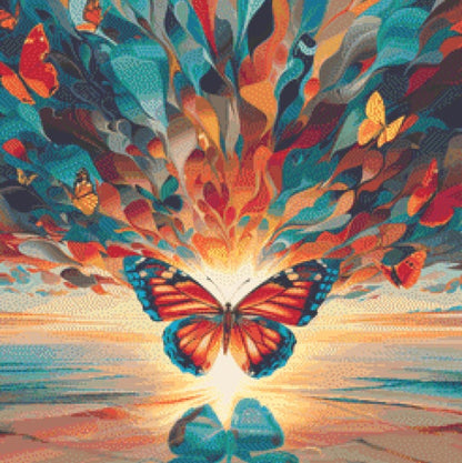 Butterfly Dreams-Surreal Symphony (Small) cross stitch pattern by The Art Revivalist