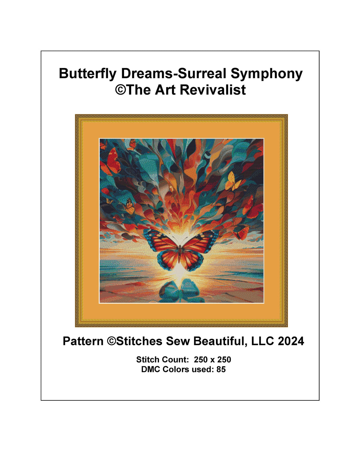 Butterfly Dreams-Surreal Symphony (Small) cross stitch pattern by The Art Revivalist