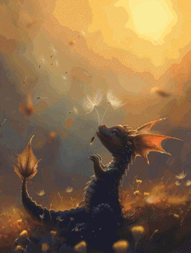 Blowing Wishes cross stitch pattern by Serr.Kai A Quill & Ink (Digital Format)