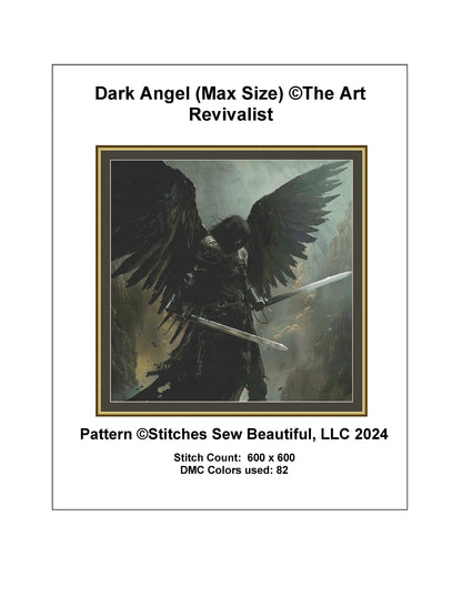 Dark Angel (Max Size) cross stitch pattern by The Art Revivalist