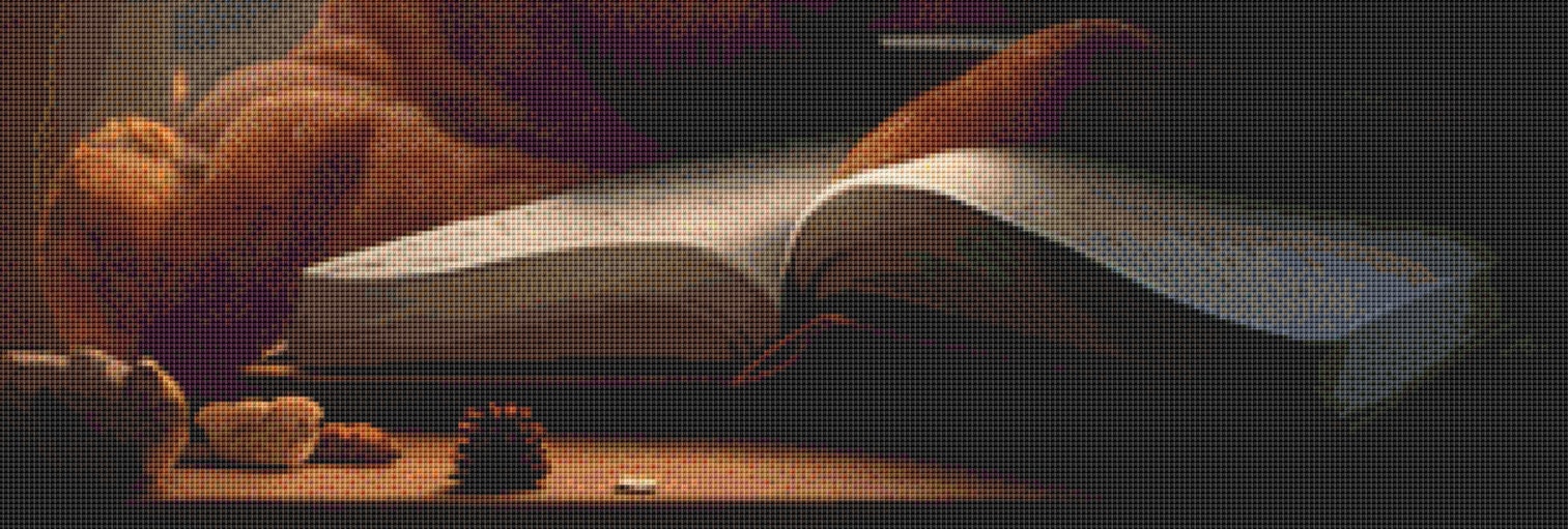 Comfy Bear with Coffee and Book cross stitch pattern by Serr.Kai A Quill & Ink