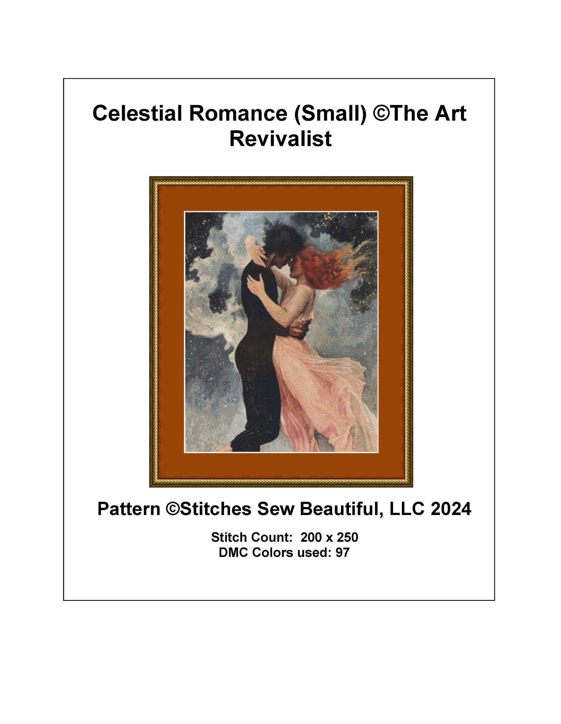 Celestial Romance (Small) cross stitch pattern by The Art Revivalist